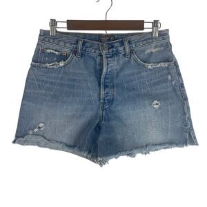 Abercrombie & Fitch Womens High Rise 4" Inseam Denim Shorts Size 29/8 Light Wash